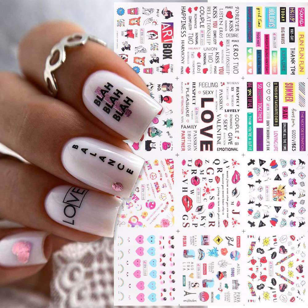 Miếng Dán Trang Trí Móng Tay Hình Bánh Donut Và Chữ Love 3D DIY