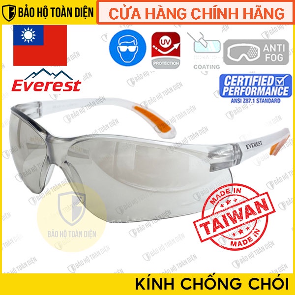 (RẺ, CHÍNH HÃNG!!) Kính bảo hộ Everest EV203 [ TẶNG KHĂN LAU KÍNH ]. Kính chống bụi, chắn gió, chống tia UV