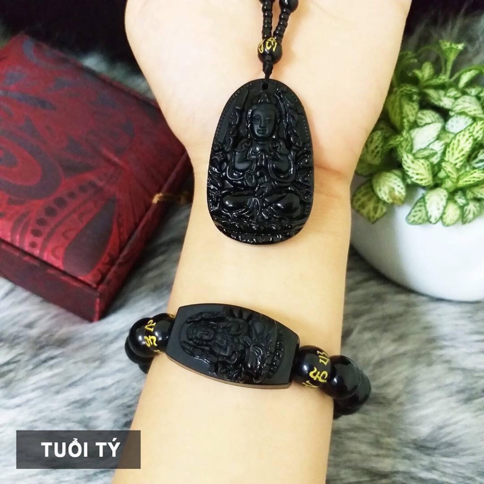 Combo vòng tay+ dây chuyền mặt phật thiên thủ thiên nhãn - TUỔI TÝ - BẢO HÀNH VÀ ĐỔI TRẢ