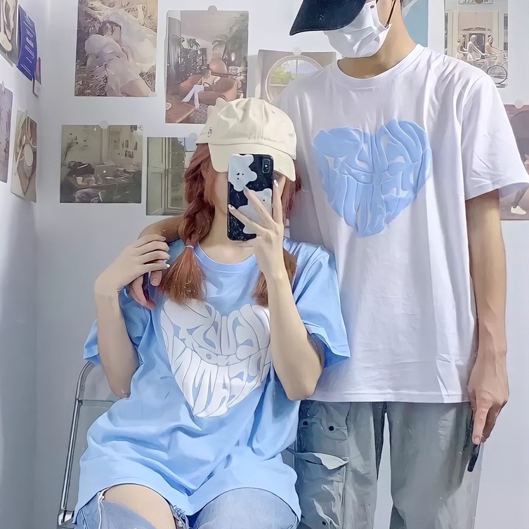 Áo Thun Tay Lỡ Unisex TRÁI TIM Make It Rain VN, Áo Phông Nam Nữ Form Rộng, có hình ảnh video thật A53