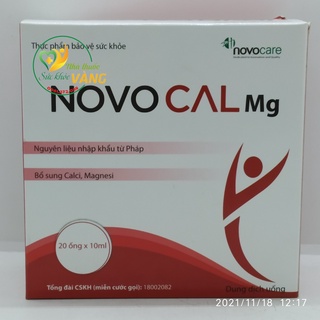 Dung dịch uống Novocal Mg – Bổ sung calci hữu cơ, không lo táo bón hộp 20 ống
