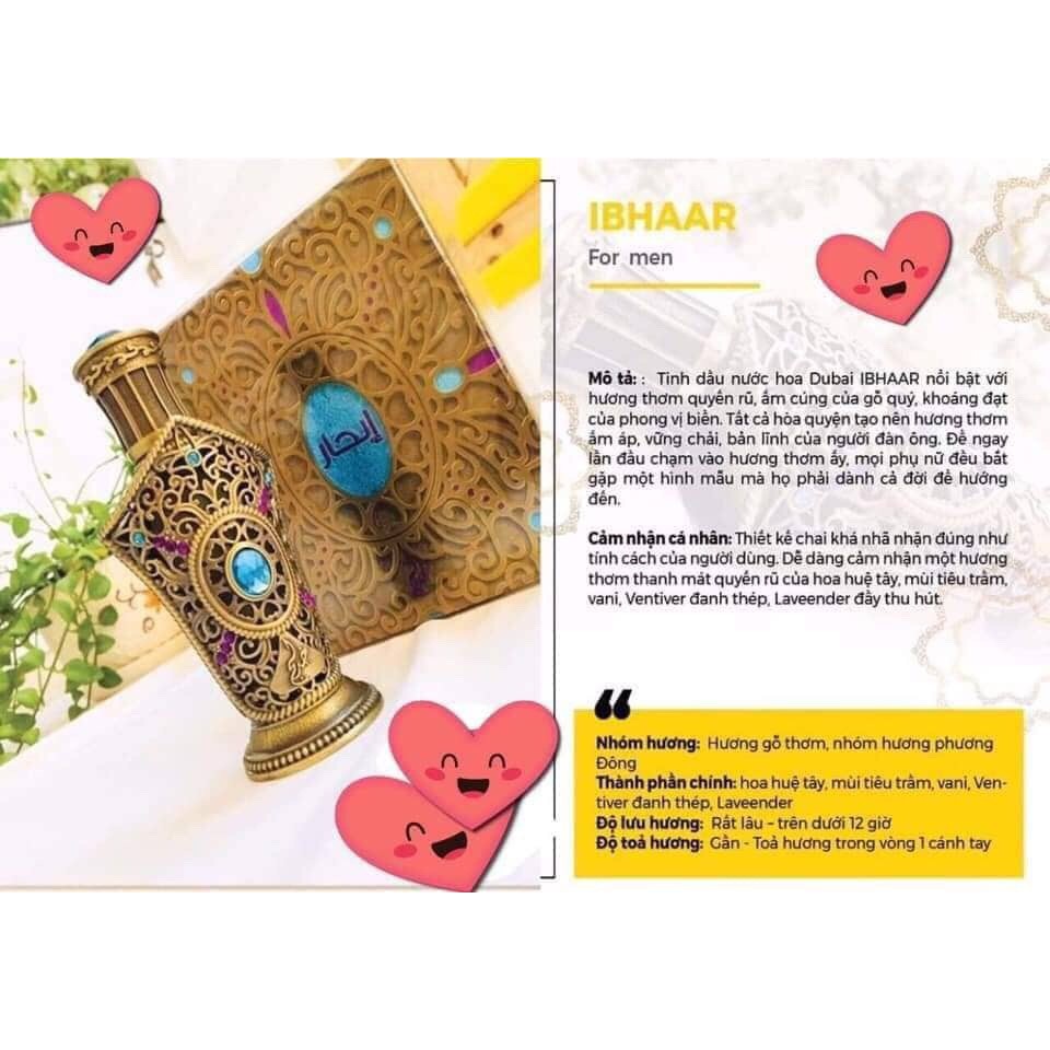 【HOT】☣ Tinh Dầu Nước Hoa Dubai Nội Địa IBHAAR 25ml | Thế Giới Skin Care
