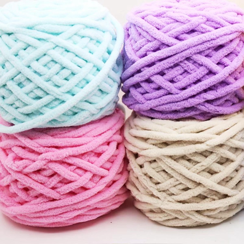 Cuộn Len Sợi Chenille Mềm Mại Dày Dặn