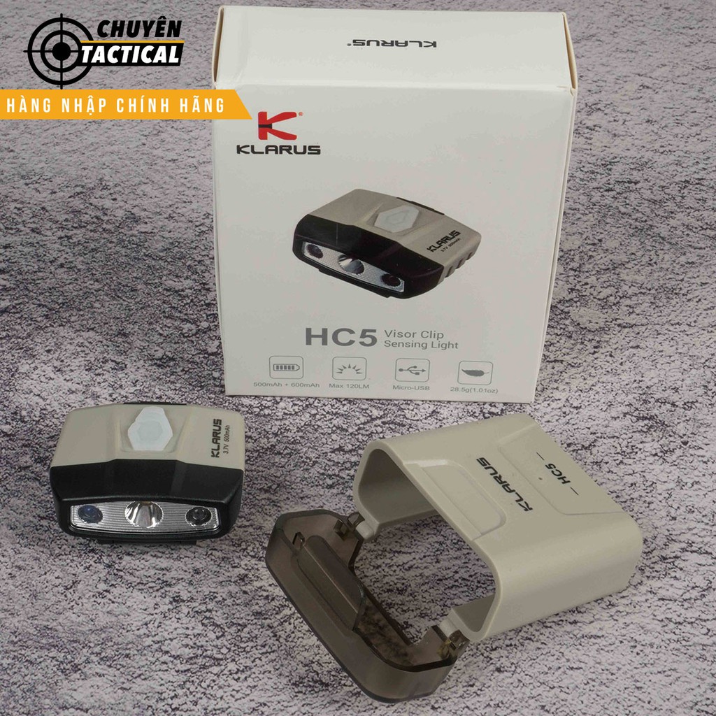 [HÀNG HOT] KLARUS HC5 - Đèn pin và đèn sạc cài mũ cảm biến chuyển động siêu nhẹ sáng 120 lumen chiếu 13.5h sạc USB