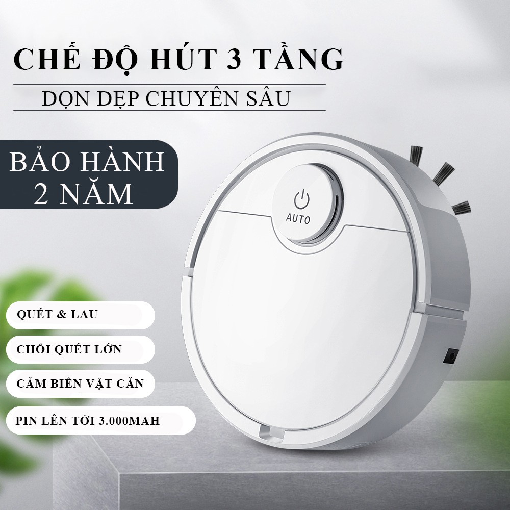 Robot hút bụi lau nhà thông minh dung lượng pin lớn 3000mAh, BẢO HÀNH 2 NĂM, LỖI ĐỔI MỚI 1-1 TRONG 7 NGÀY