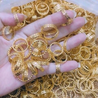 Nhẫn kim tiền mạ vàng non