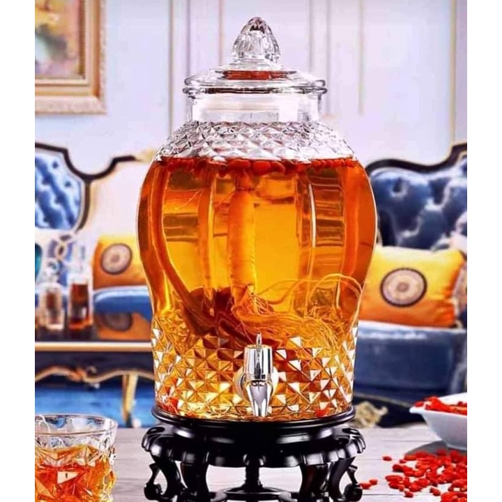 BÌNH NGÂM RƯỢU SÂM HỌA TIẾT KIM CƯƠNG 10 LÍT (CÓ VAN) &amp; ( KHÔNG VAN )