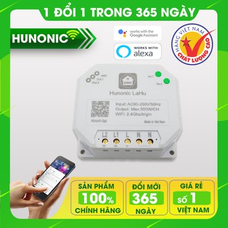 Công Tắc Điện Thông Minh Hunonic Lahu 2 Kênh│Công tắc wifi điều khiển từ xa qua điện thoại│Hàng Việt Nam,Chất Lượng Cao