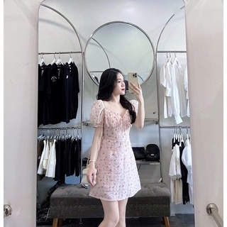 Váy xốp hoa nhí có mút ngực