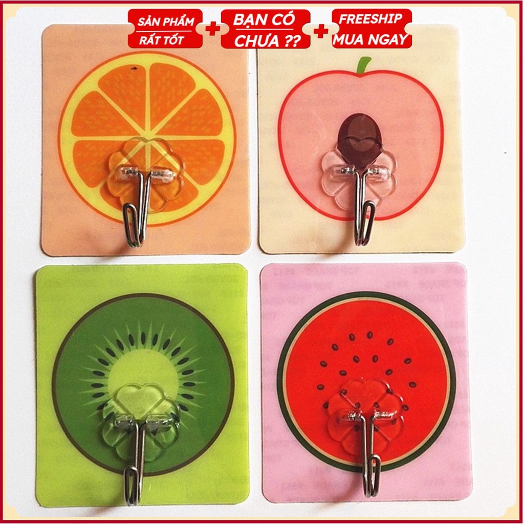 Móc Dán Tường Treo Đồ Cute Nhiều Hình 3D Kiểu 2 - Siêu Dính Cường Lực Thần Thánh - 7.8*8.5 Cm