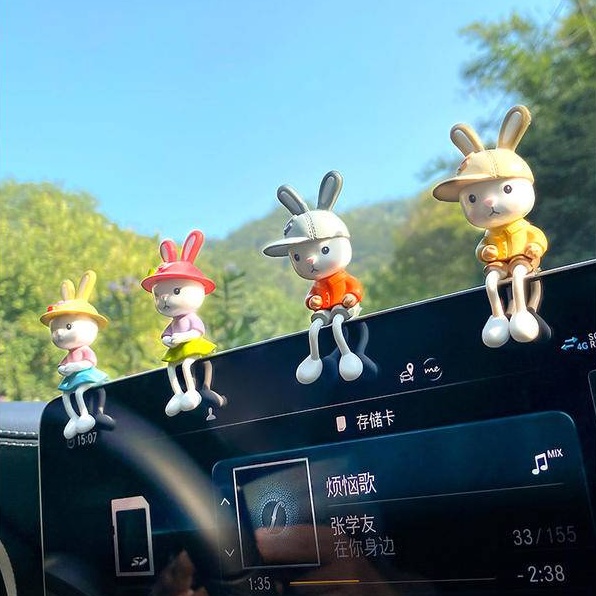 Phụ Kiện Trang Trí Nội Thất Xe Hơi Hình Thỏ Dễ Thương Sáng Tạo