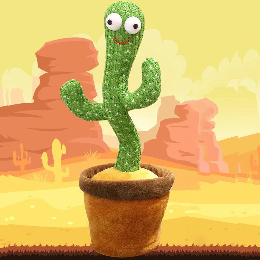 [Giá thấp nhất] Cây Xương Rồng Đồ Chơi Nhảy Múa Cho Bé -- USB Rechargeable Dancing Cactus Plush Doll Parroting/Recording Shake Toy Twist Dancing Toy with Song &amp; Dance Early Education Gift