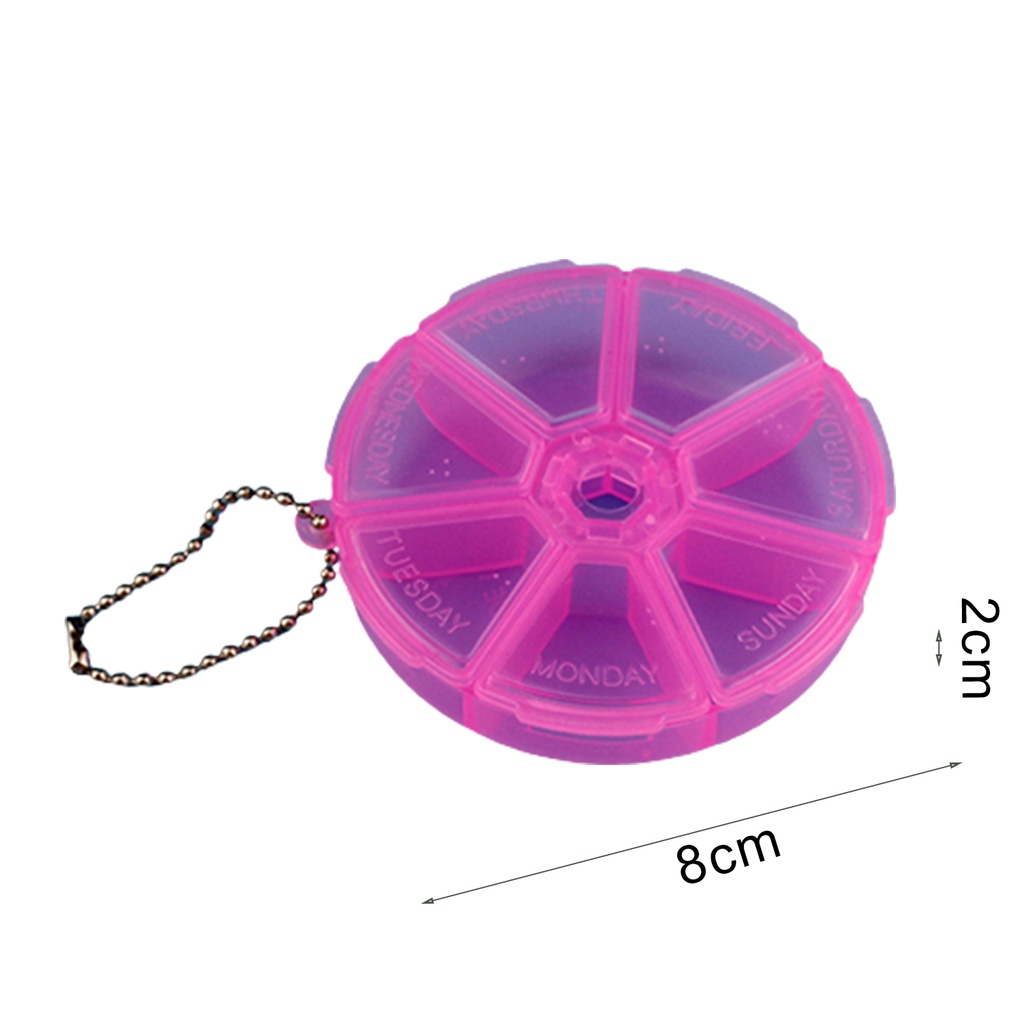 [Hàng mới về] Hộp đựng thuốc hình tròn bằng nhựa 7 ngăn tiện dụng