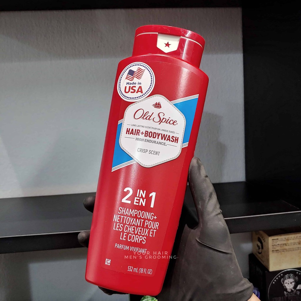 Sữa Tắm Gội 2 trong 1 Old Spice Hair BodyWash 2 in 1 - 532ml | Mùi hương Thể thao | Chính hãng USA