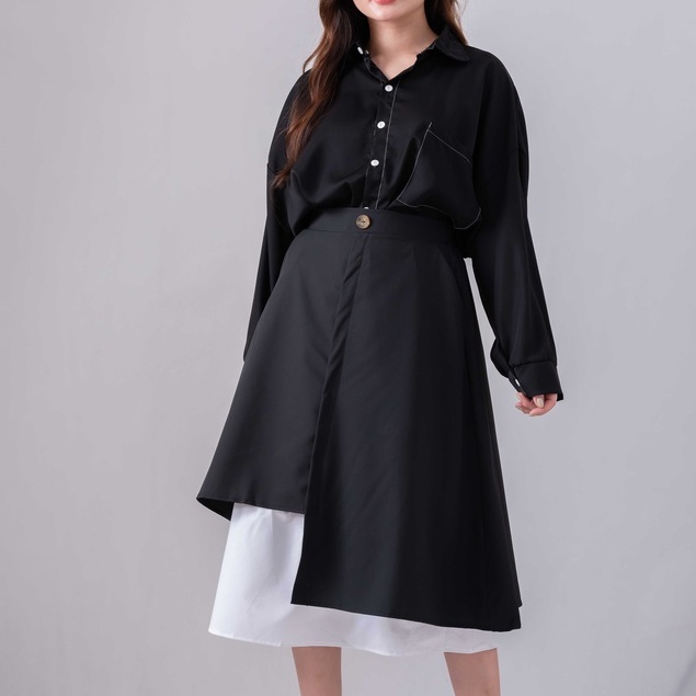 [ Quà Tặng Là Nước Xả Vải Nha] Áo sơ mi nữ dài tay viền chỉ (trắng, đen) loại 1 kiểu áo sơ mi kiểu dáng basic Juka Shop