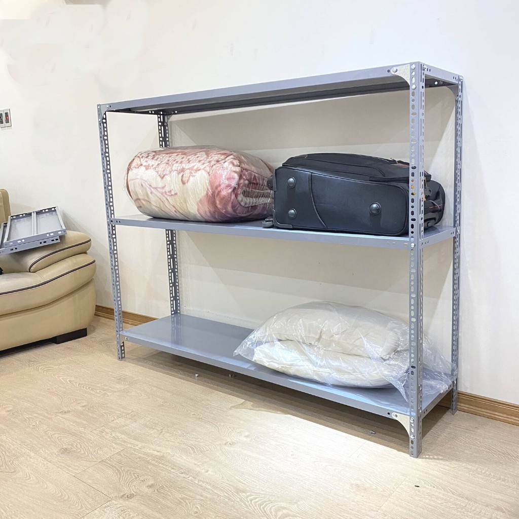 Kệ Sắt V Lỗ Đa Năng Dài 0,8m x Rộng 0,3m x Cao 1m-1,2m-1,5m-2m – 3,4,5,6 Tầng - Lắp Ghép