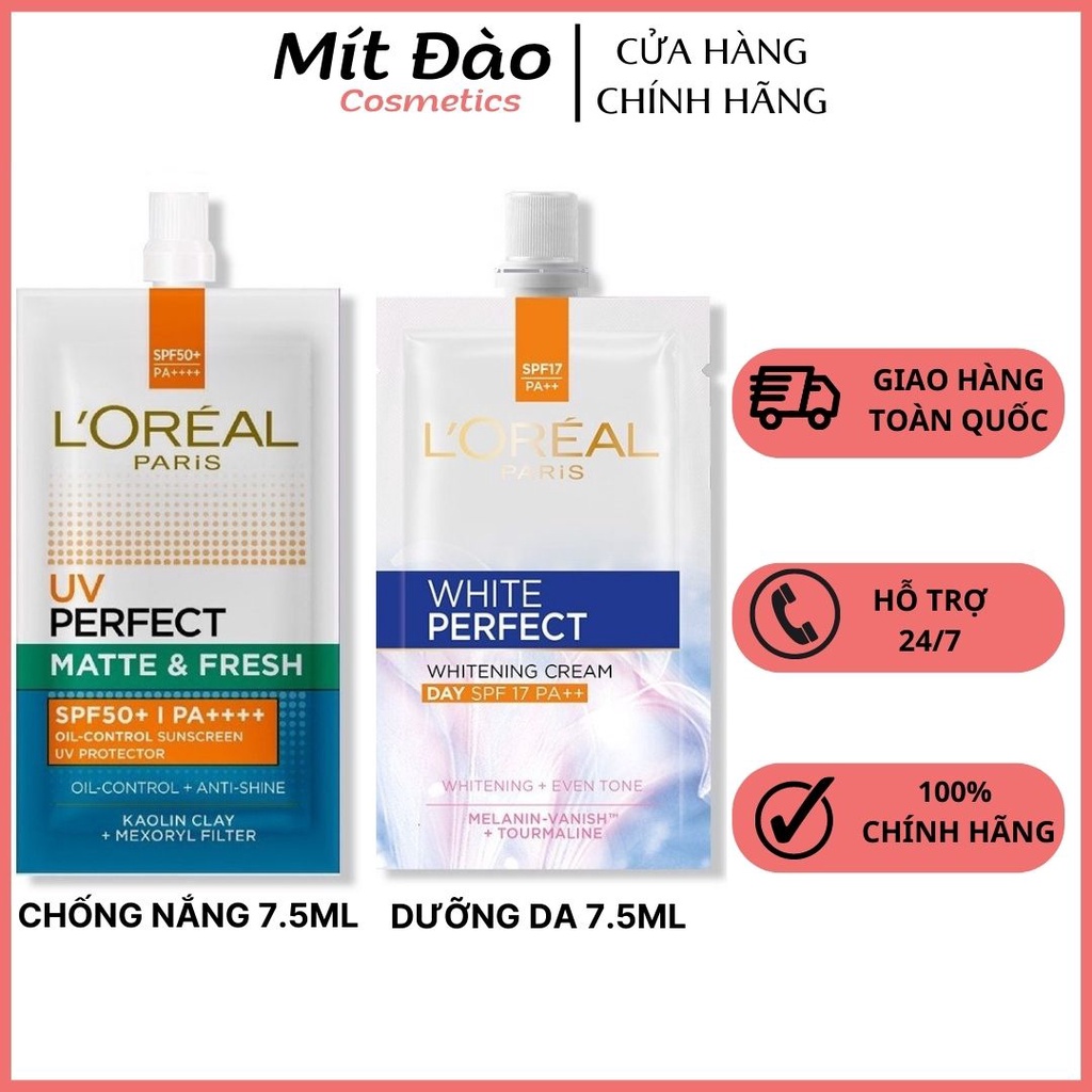 Kem chống nắng / Kem dưỡng da Loreal 7ml dạng túi dùng thử