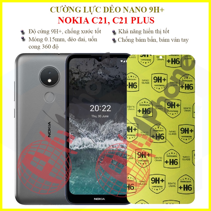 Dán cường lực dẻo nano trong hoặc nhám cho Nokia C21/ C21 Plus