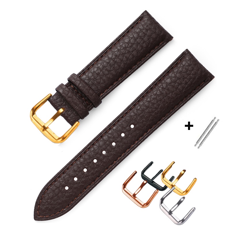 Dây đồng hồ da bê mềm họa tiết da trâu BO-29 KHÓA CÀI chống thấm nước 12 14 16 18  20 22mm