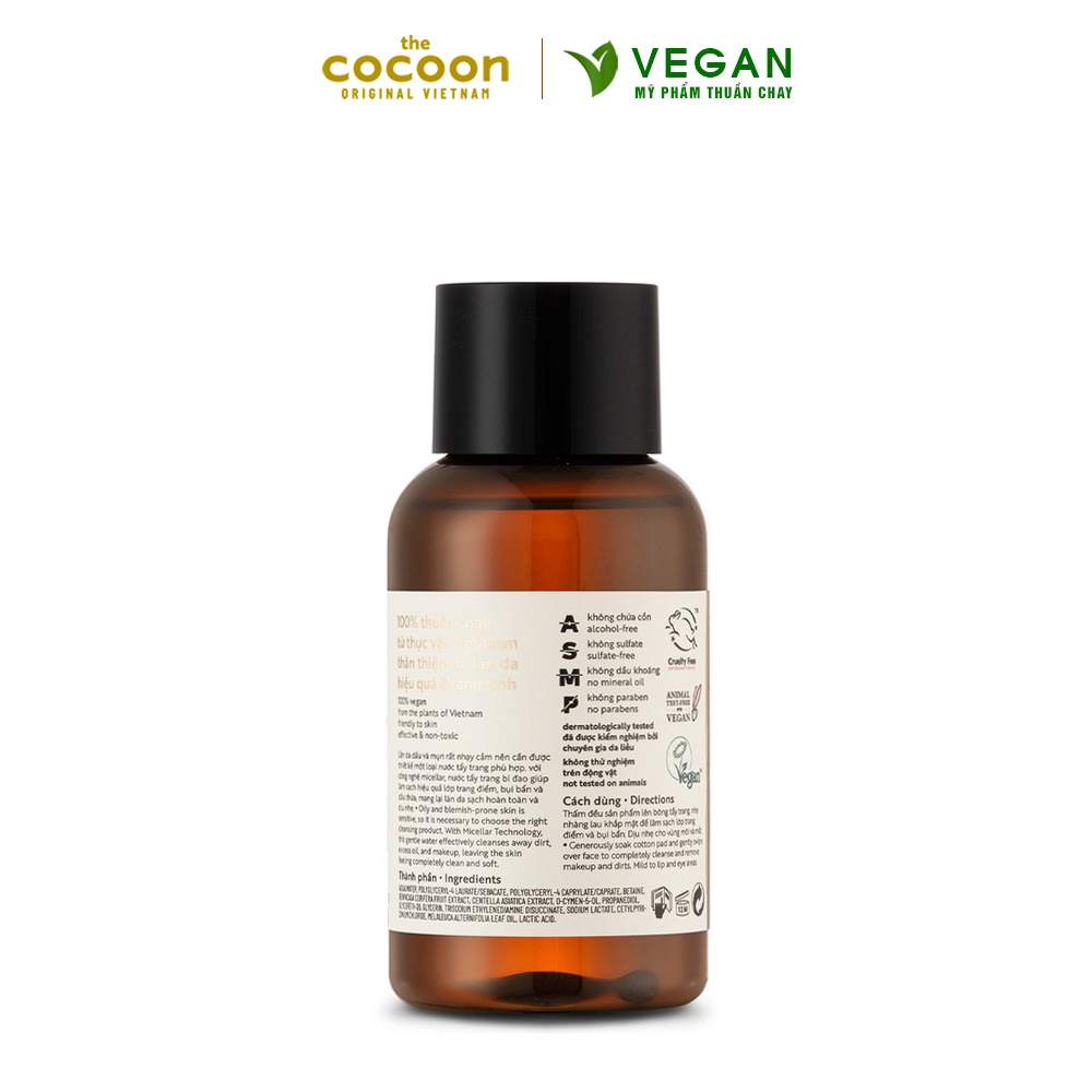 Nước tẩy trang bí đao cocoon 140ml thuần chay sạch bụi bẩn và dầu thừa da mụn