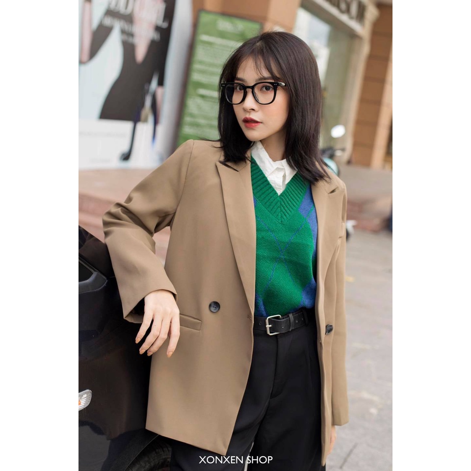 Áo khoác vest áo khoác blazer thiết kế chất vải dày dặn XONXEN SHOP freesize mã 262