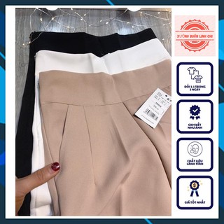 [Lẻ bằng giá sỉ] Quần ống rộng cạp cao khoá hông🍀Quần ống xuông siêu tôn dáng 3 màu đen, kem, trắng ,ảnh thật trải sàn
