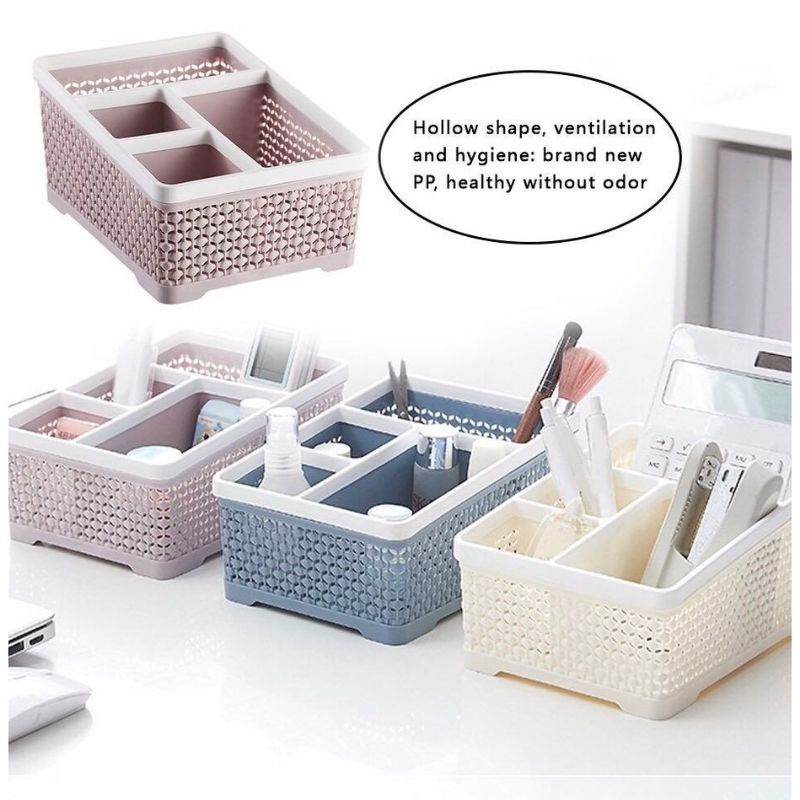 Khay Tiện Ích Để Bàn 4 Ngăn Việt Nhật Cỡ To Đựng Mỹ Phẩm 5688 Cỡ To