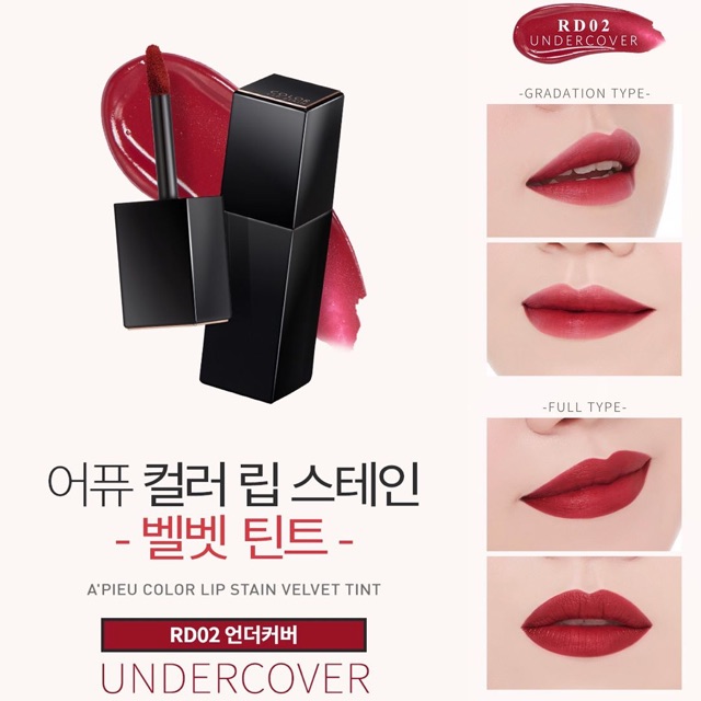 Son kem lì Apieu Color Lip Stain Velvet Tint