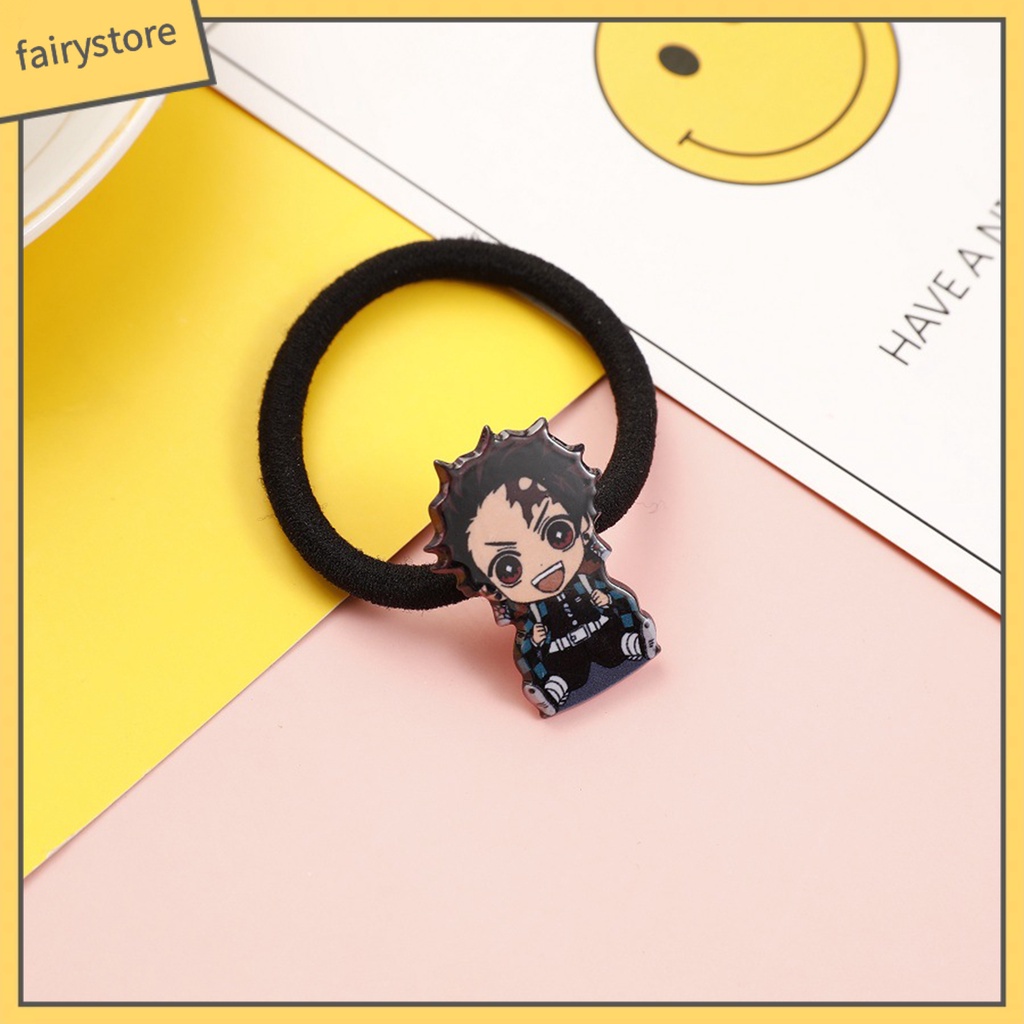 Dây Cột Tóc Bằng Vải Cotton In Họa Tiết Anime Demon Slayer Dễ Thương Cho Nữ