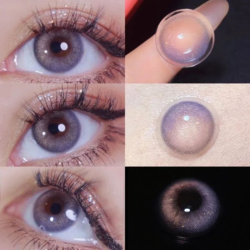 [Hàng mới về] 1 Cặp Lens Mắt Kính Áp Tròng Nâu Choco Giãn Nhẹ Size S 14.2-14.5mm 0 Độ