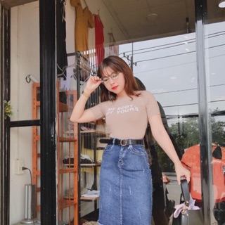 Áo thun gân cuốn biên cổ tròn siêu đẹp