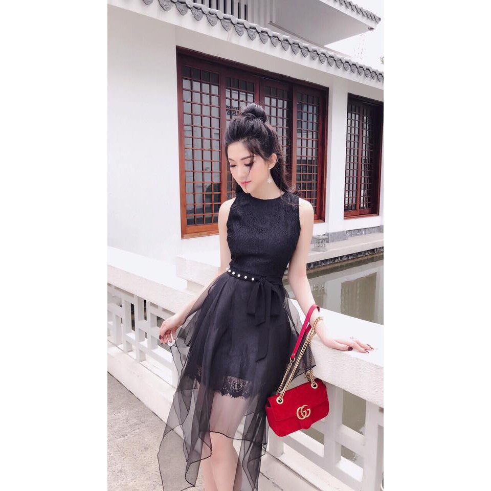 [Xả kho] Đầm ren trắng dự tiệc cao cấp sang trọng, đầm ren phối lưới xòe xếp tầng sang trọng | BigBuy360 - bigbuy360.vn