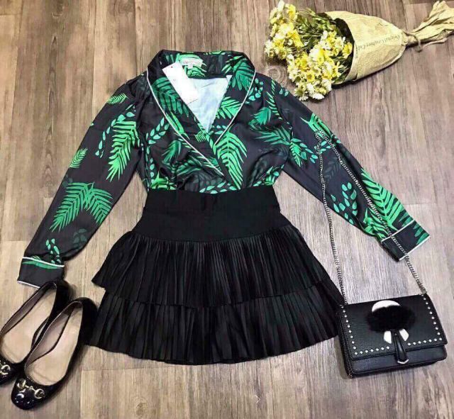 Chân váy dập li tầng QCL1