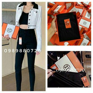 Quần Bò  Giấy Nữ  Đen Hai Khuy Có Hộp ,Quần Jeans Nữ  2Khuy