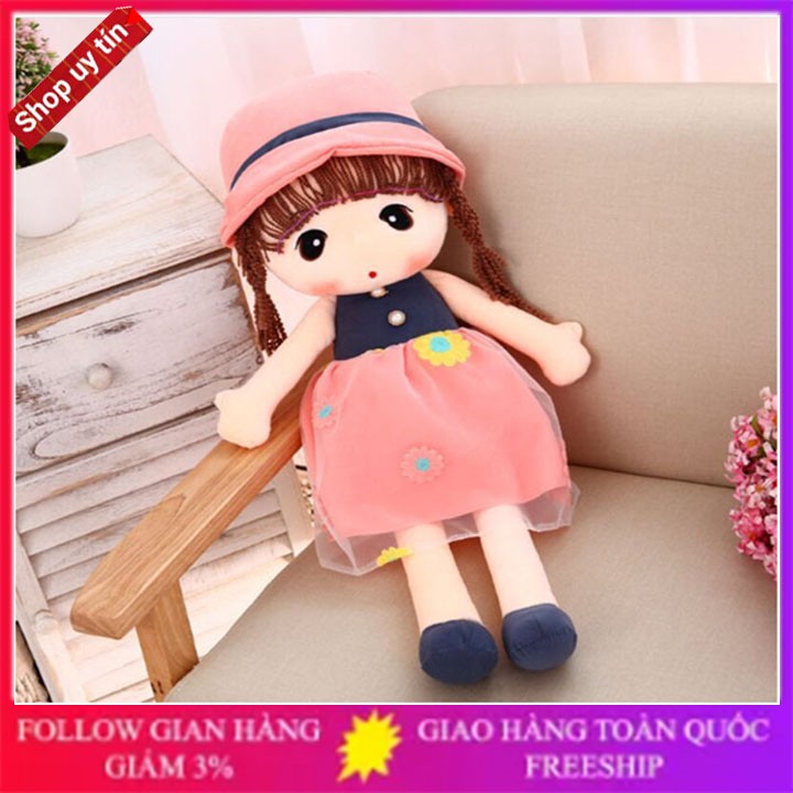 Búp bê cô gái 42cm - 45cm váy hoa màu tím