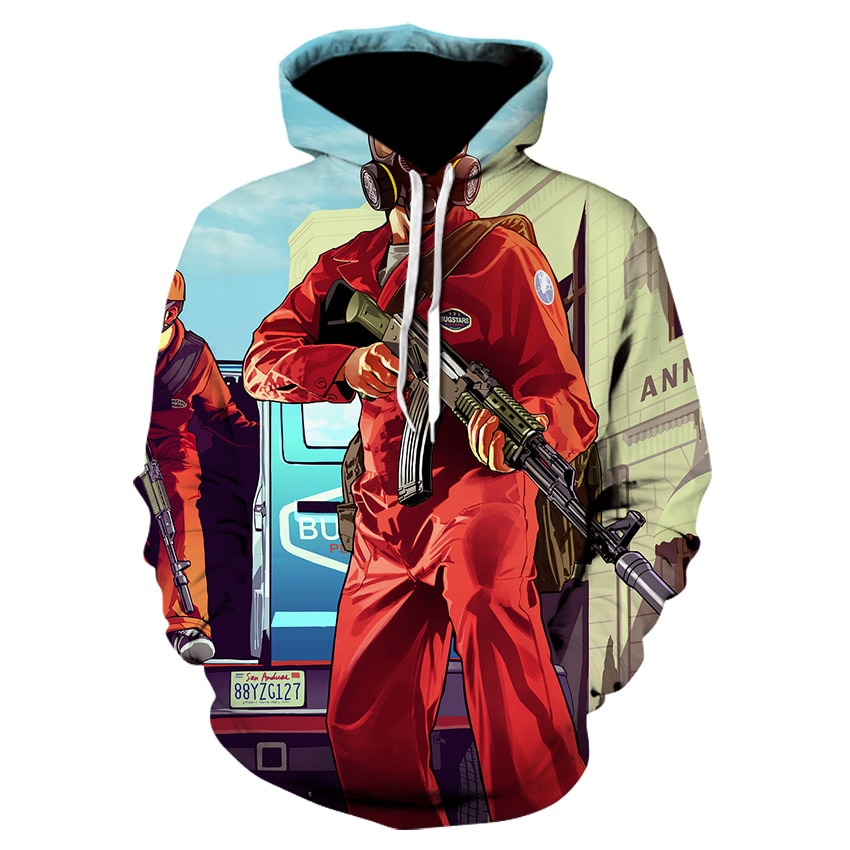 Áo hoodie họa tiết Game GTA 5 3D thời trang đường phố mới cho nam và nữ