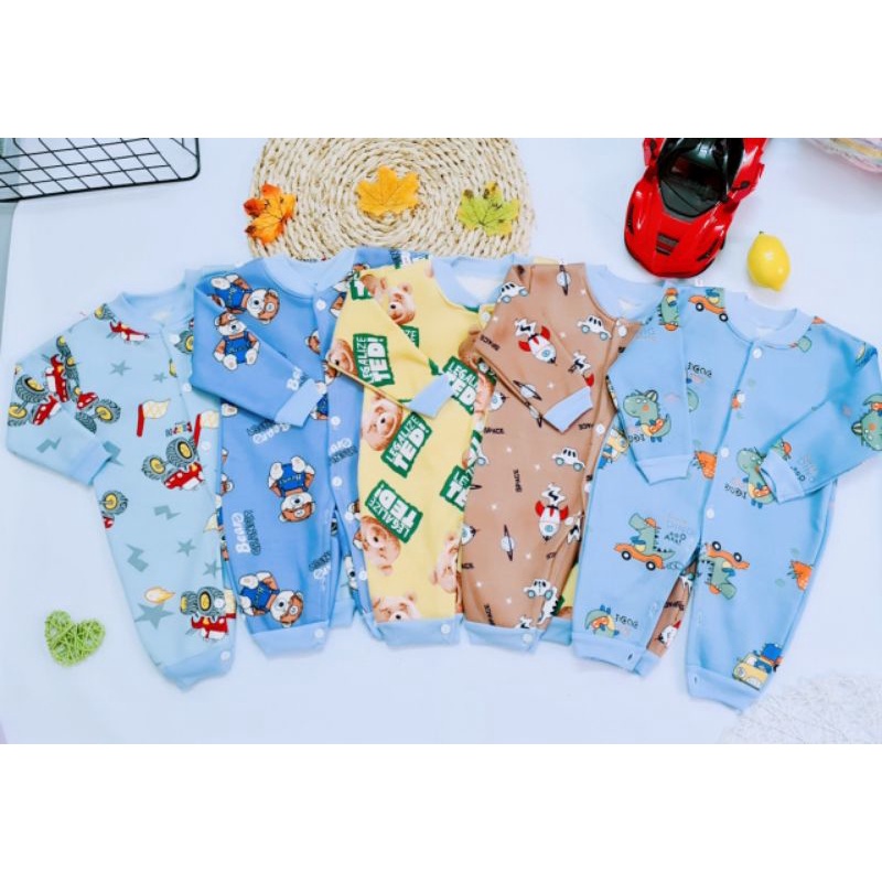 Quần áo trẻ em - Body nỉ lông cho bé từ 4-12kg