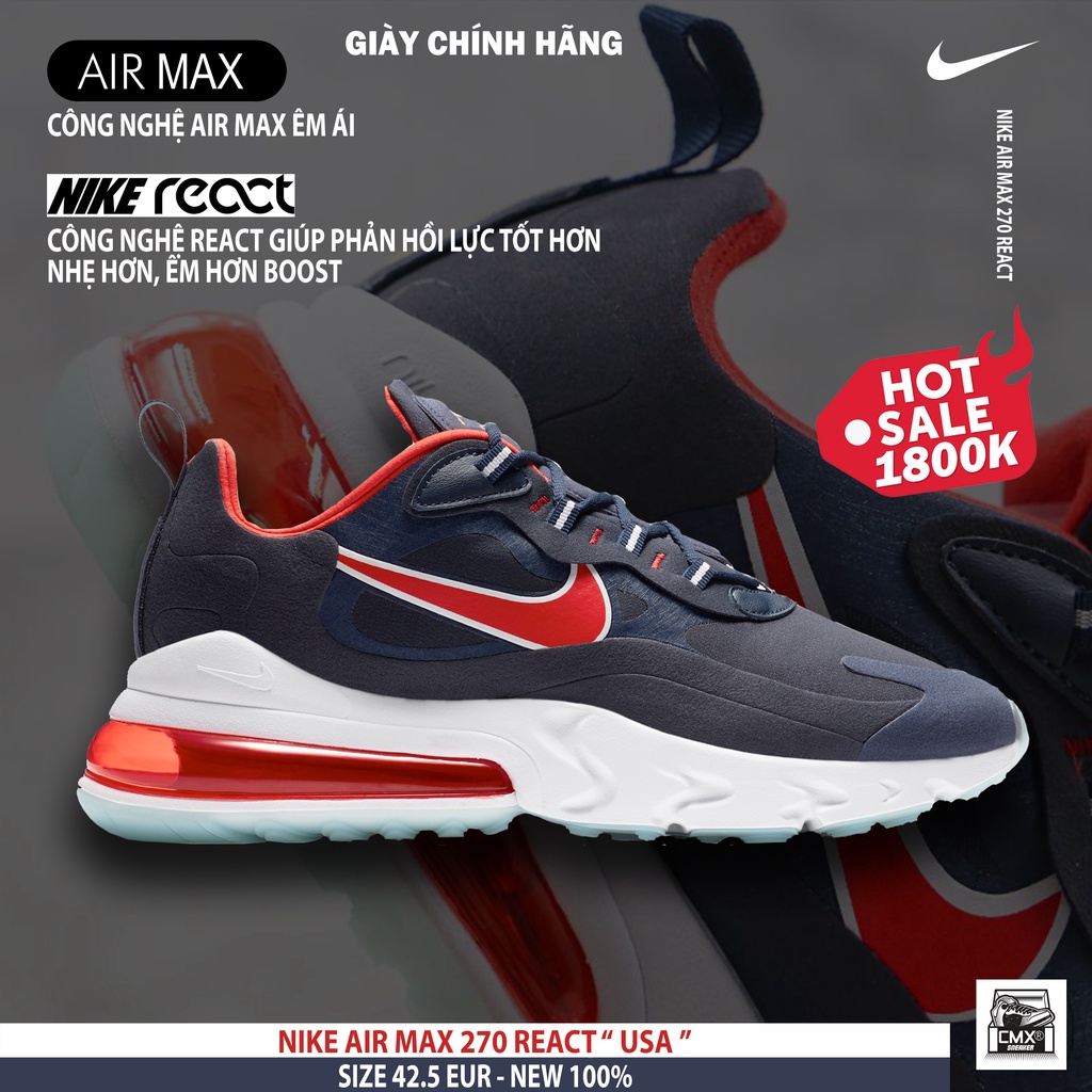 😘 [ HÀNG CHÍNH HÃNG ] Giày Nike Air Max 270 React ' USA ' ( CT1280-400 ) - REAL AUTHETIC 100%