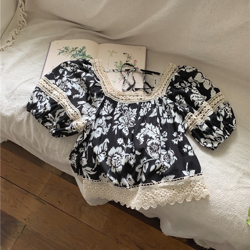 Áo Sơ Mi Ren Hoa Ngắn Tay Thời Trang Sành Điệu 53322