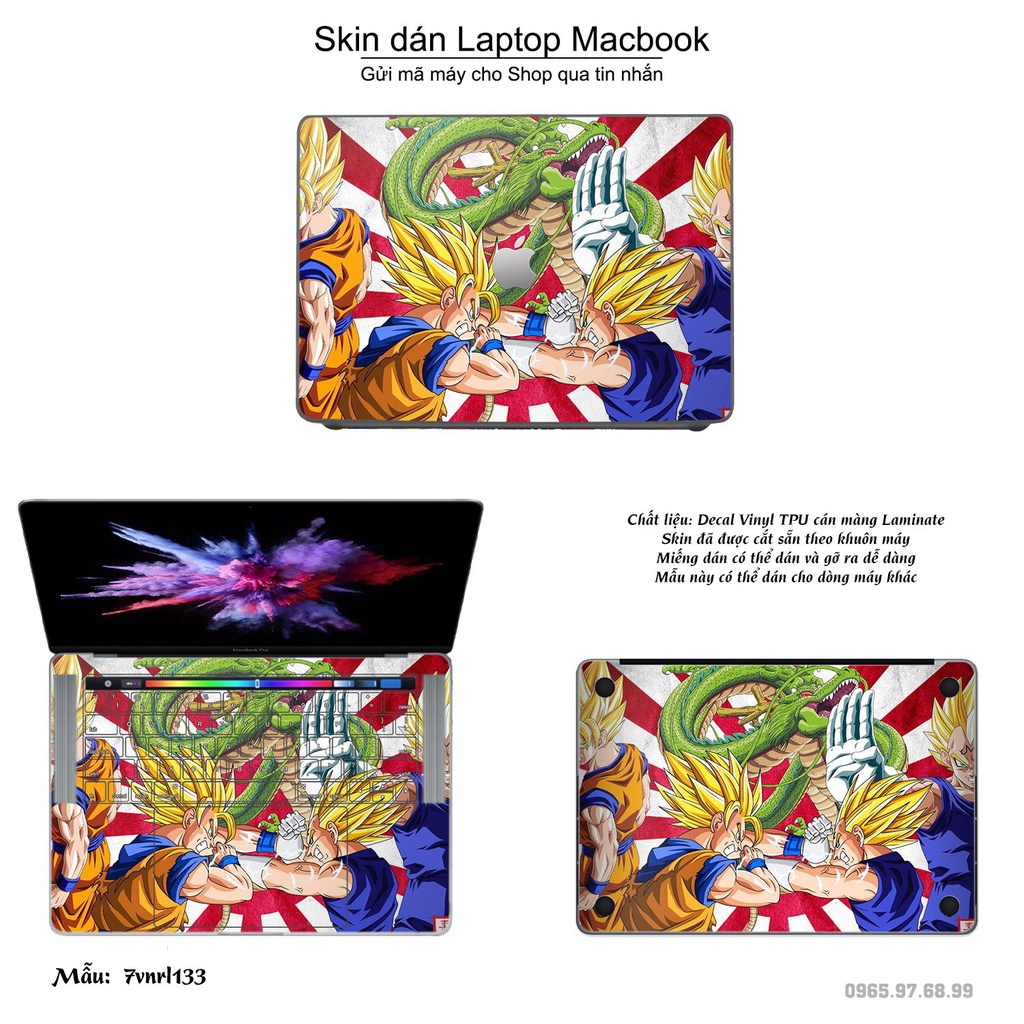 Skin dán Macbook mẫu Dragon Ball (đã cắt sẵn, inbox mã máy cho shop)