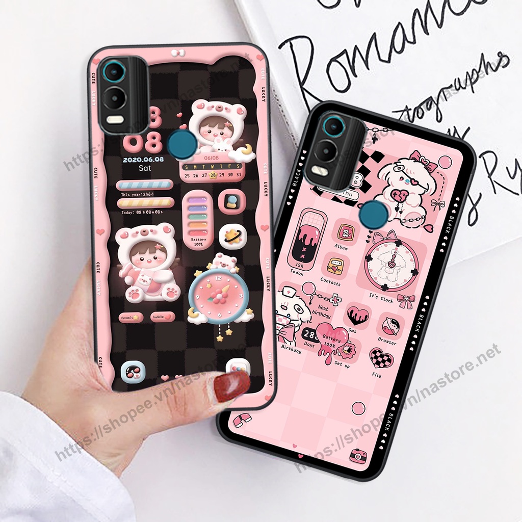 Ốp lưng Nokia C21 PLUS gấu, đồng hồ dễ thương cute giá rẻ