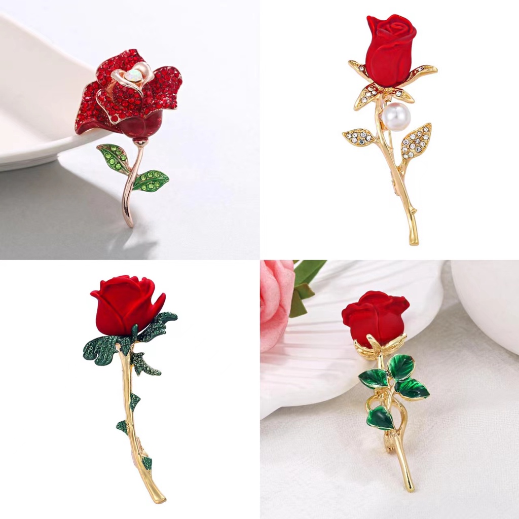 Trâm Cài Áo Hình Hoa Hồng Cao Cấp Dành Cho Ngày Valentine