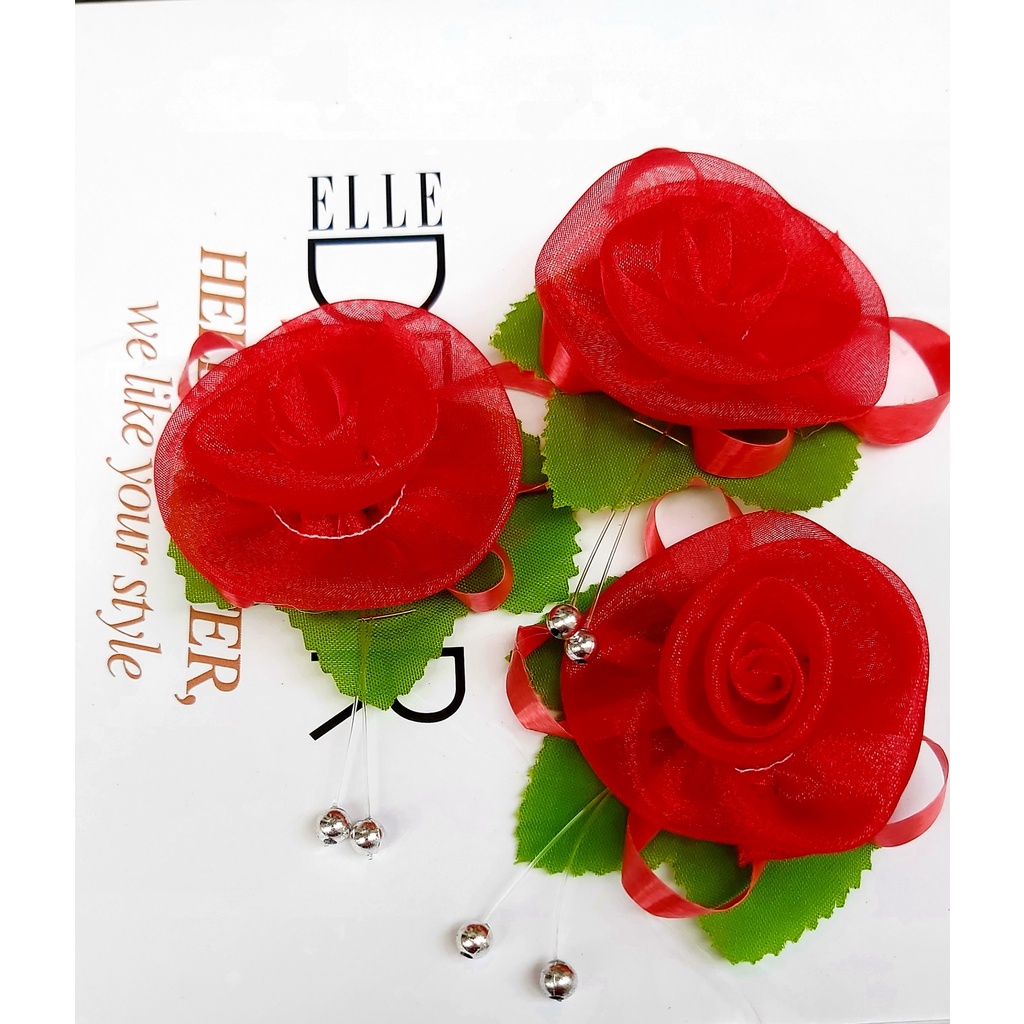 Hoa cài áo đám cưới, hội nghị, lễ khai trương, vu lan có sẵn kim tây