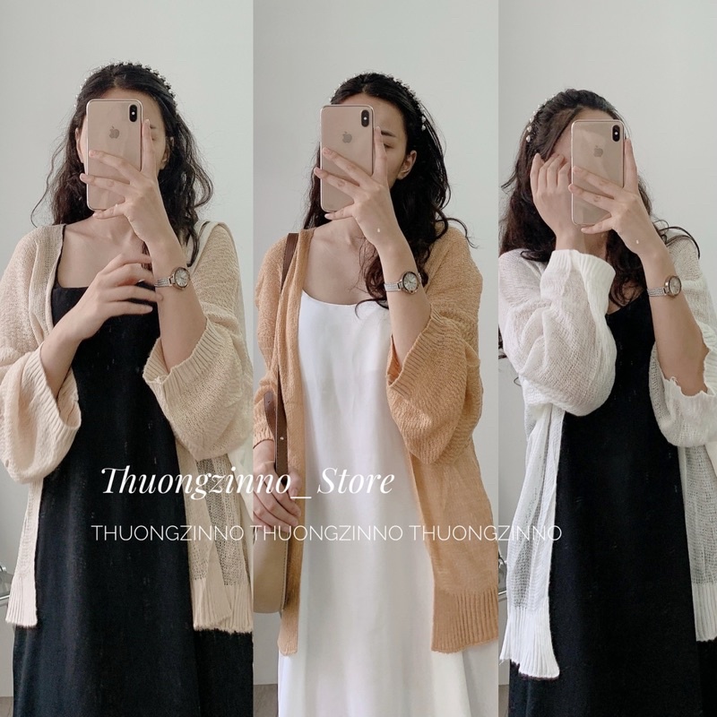 [Ảnh thật/Video] Áo Khoác Cardigan Len Mỏng Cho Nữ Phong Cách Ulzzang Phù Hợp Đi Đà Lạt, Dạo Biển