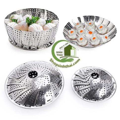 Xửng hấp cách thủy - vỉ hấp đồ xôi - vỉ hấp thức ăn, inox sáng bóng