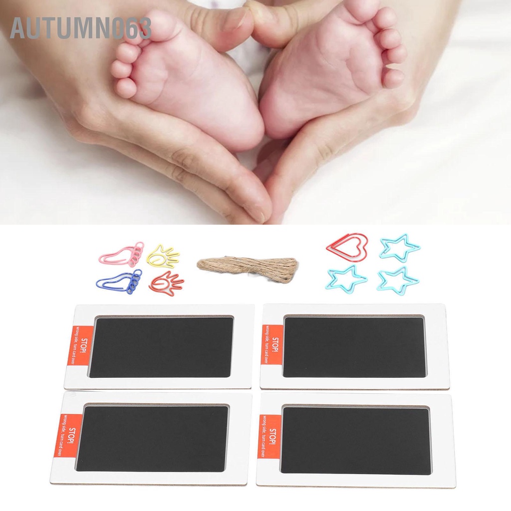 Bộ 4 Tấm Đệm Mực In Dấu Tay Chân Thú Cưng Nhanh Khô Không Độc Hại