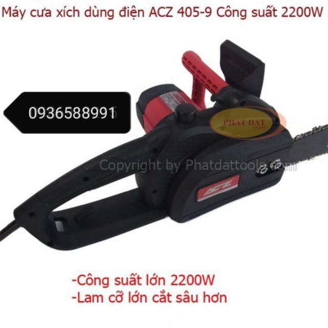 Máy cưa xích cưa gỗ dùng điện ACZ 2200W