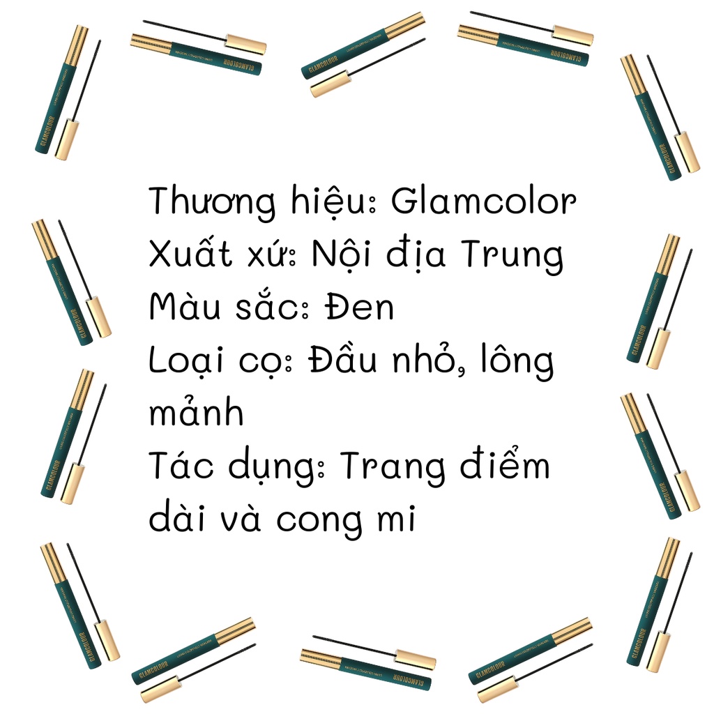 Mascara Glamcolour Đầu Mảnh Màu Đen | Siêu Dài Mi, Giữ Mi Cong, Dày Mi Tự Nhiên, Không Lem Không Trôi