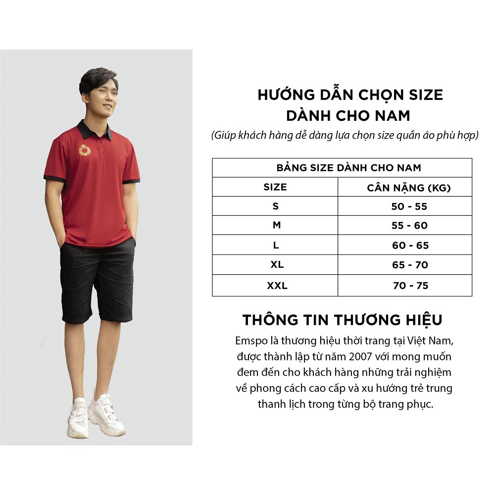 Bộ đồ nam Emspo áo cổ đức bổ trụ phối cầu vai tay kèm quần QS1108 - ATS0347