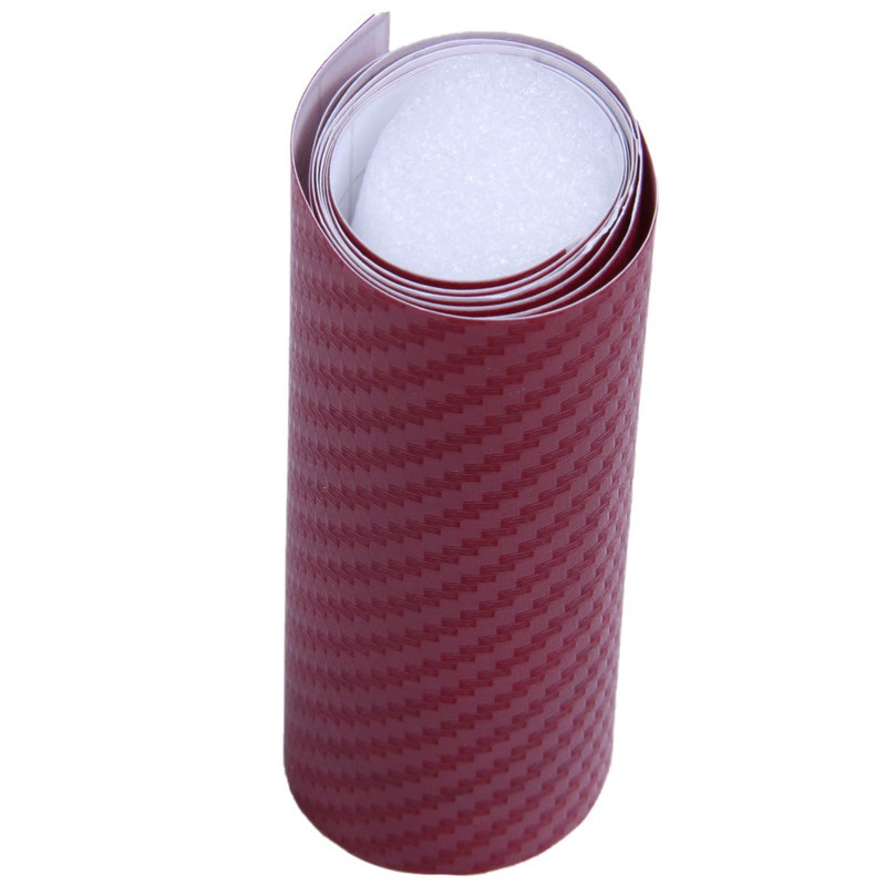 Car DIY 3D Carbon Fiber Vinyl Roll Film Sticker 70x10cm wine red